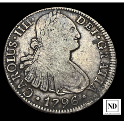 8 Reales de Carlos IV - 1796 - 26,81gAg - Mexico