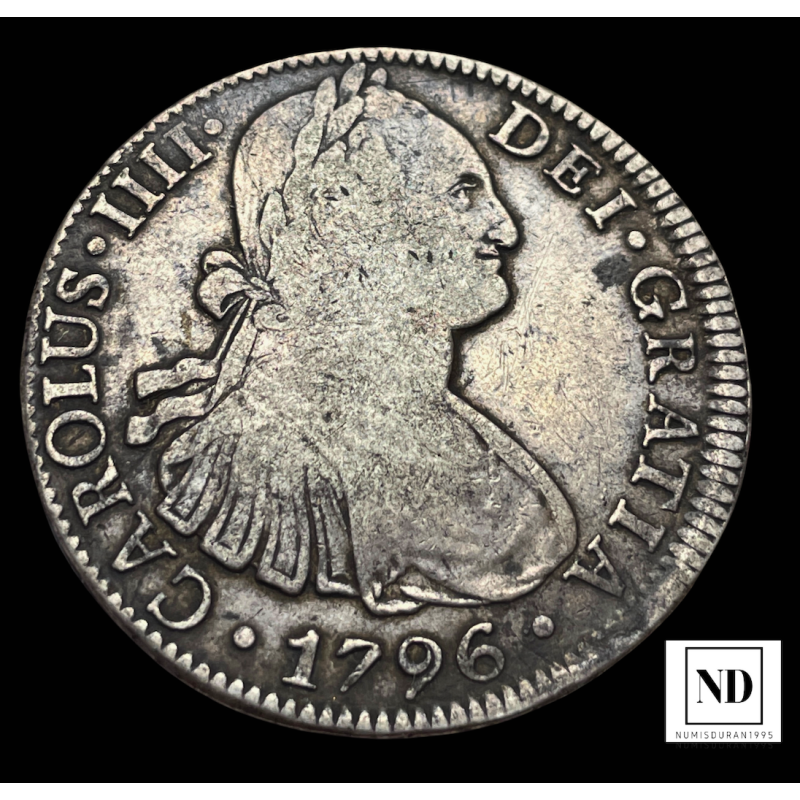 8 Reales de Carlos IV - 1796 - 26,81gAg - Mexico