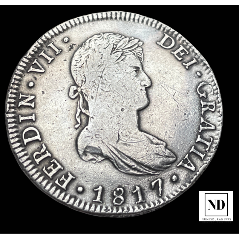 8 Reales de Fernando VII - 1817 - México - 26,70g Ag