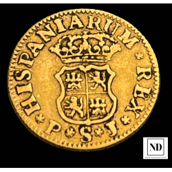 1/2 Escudo de Fernando VI - 1755 - Sevilla - 1,73g Au