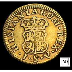 1/2 Escudo de Carlos III - 1760 - Sevilla - 1,74g Au ( Cara rata)