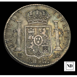 20 Reales de Fernando VII - 1822 - Madrid - 26,65g Ag