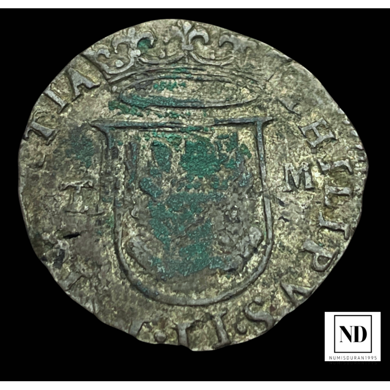 8 1/2 Maravedís de Felipe II - Después de 1566 - Toledo - 2,65g