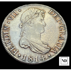 8 Reales de Fernando VII - Madrid - 1814 - 26,72g Ag