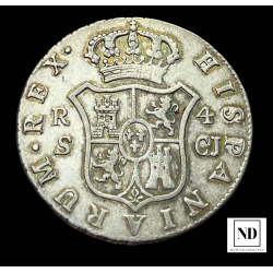 4 reales de Fernando VII - 1820 - 13,49g Ag - Sevilla