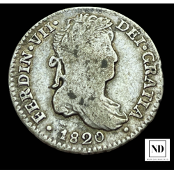 Real de Fernando VII - 1820 - Potosí - 3,40g Ag