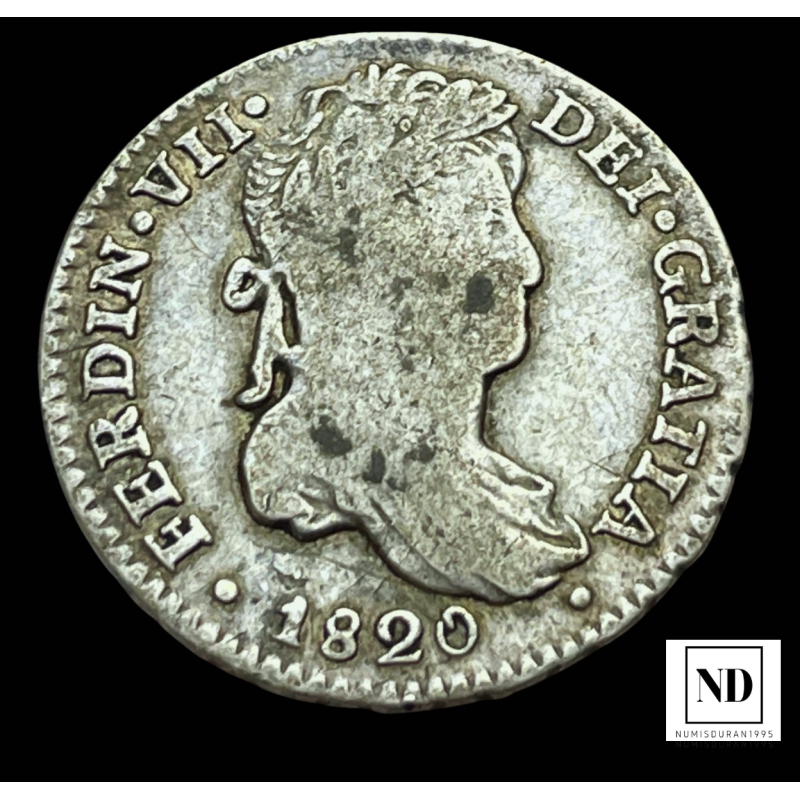 Real de Fernando VII - 1820 - Potosí - 3,40g Ag