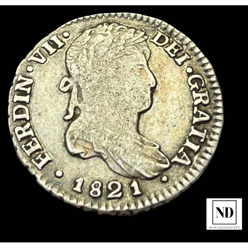 Real de Fernando VII - 1821 - Potosí - 3,49g Ag