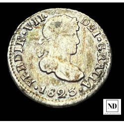 1/2 Real de Fernando VII - 1825 - Potosí - 1,65g Ag