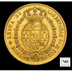 Doblón de 100 Reales de Isabel II - 1850 - Madrid - 8,30g Au