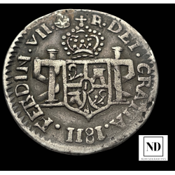 2 Reales de Fernando VII - 1811 - Zacatecas - 7, 39g Ag