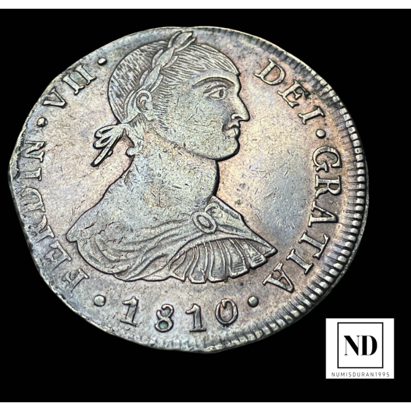 8 Reales de Fernando VII - 1810 - Lima - 26,48g Ag