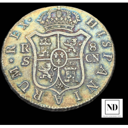 8 Reales de Carlos IV - 1803 - Sevilla - 26,98g Ag