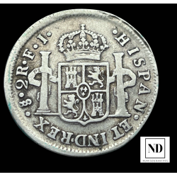 2 Reales de Fernando VII - 1811 - Santiago - 6,46g Ag