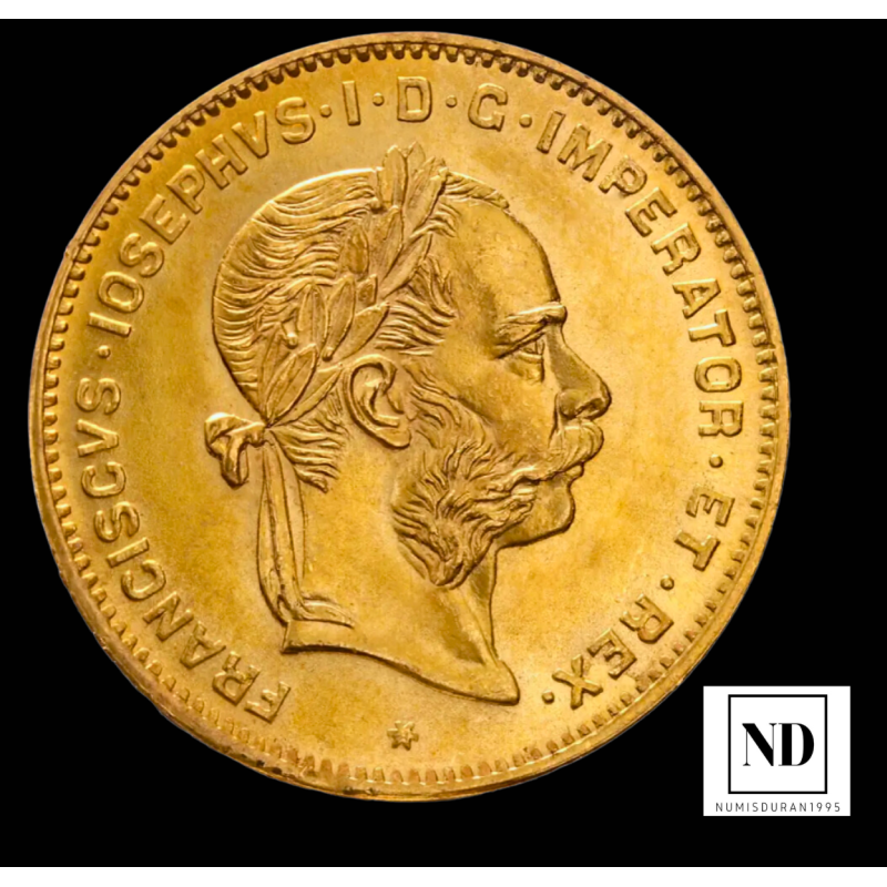 4 Florines / 10 Francos de Francisco José I - 1892 - Austria - Reacuñación