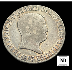 20 Reales de Fernando VII - 1823 - Sevilla - 26,59g Ag