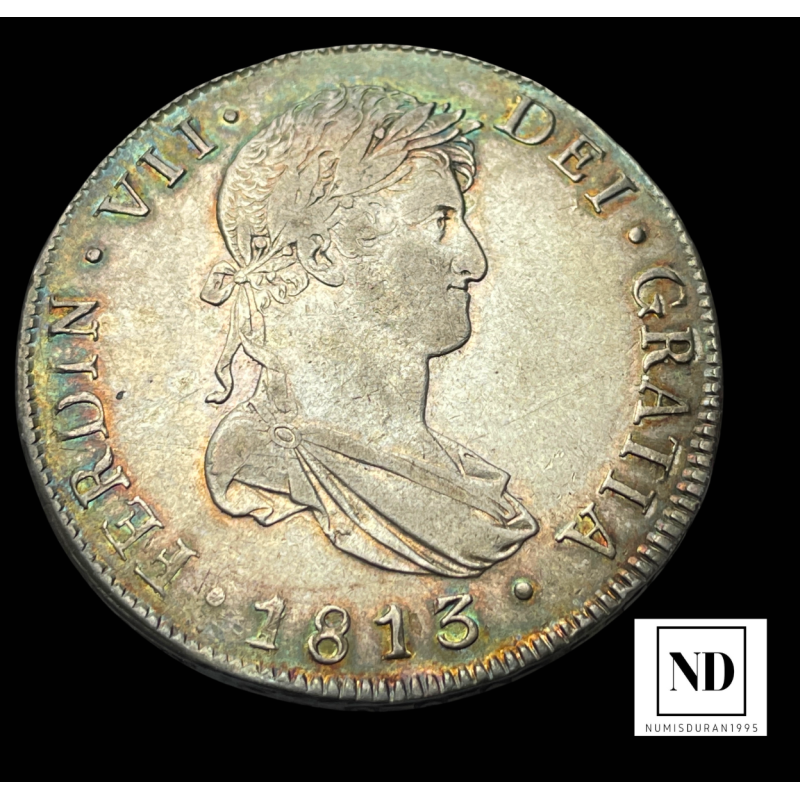 8 Reales de Fernando VII - 1813 - Nueva Guatemala . 26,93g Ag