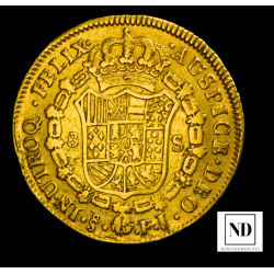 8 Escudos de Fernando VII - 1810 - Santiago - Encapsulada por PCGS VF35