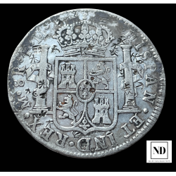 8 Reales de Carlos IV - México - 1791 - 26,60g Ag