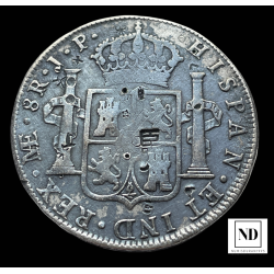 8 Reales de Carlos IV - Lima - 1805 - 26,89g Ag