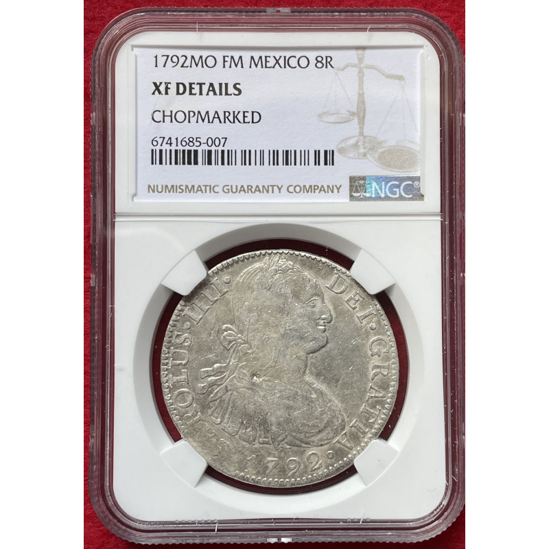 8 Reales de Carlos IV - México - 1792 - Encapsulada NGC