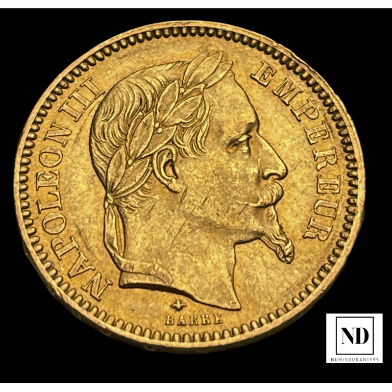 50 Francos de Napoleón III - 1866 - París - 16,15g Au