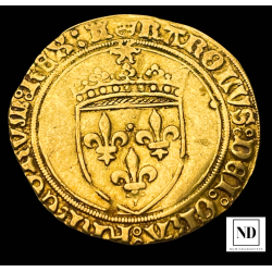 Ecu d'or au solei de Carlos VIII - 1483-1498 - Tours - 3,38g Au