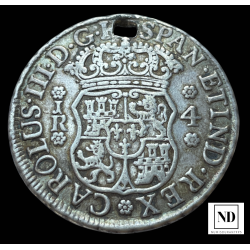 4 reales Columnarios de Carlos III -  Potosí - 1770 - 12,99g Ag