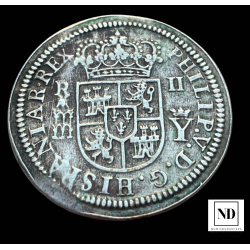 2 Reales de Felipe V - 1708 - Segovia - 5,61g Ag