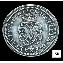 2 Reales de Felipe V - 1708 - Segovia - 5,61g Ag