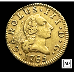 1/2 Escudo de Caros III - 1765 - Madrid - 1.78g Au