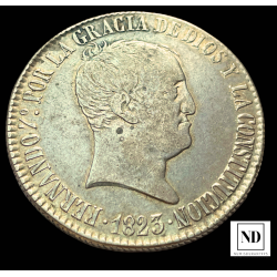 20 Reales de Fernando VII - 1823 - Madrid - 26,79g ag