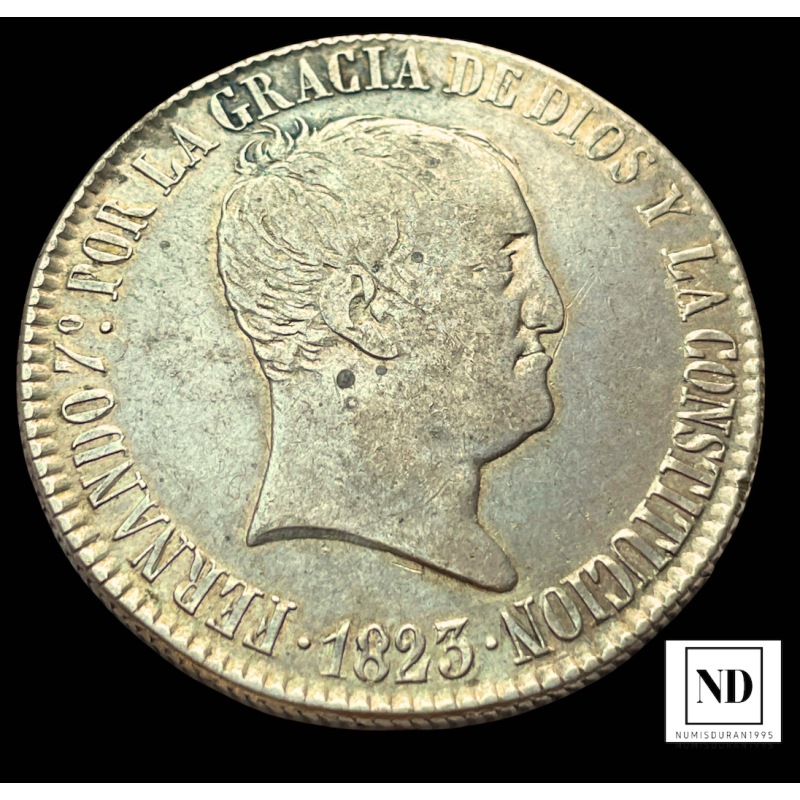 20 Reales de Fernando VII - 1823 - Madrid - 26,79g ag