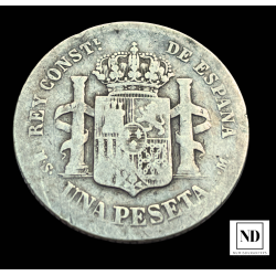 1 Peseta de Alfonso XII - 1884 - Madrid - 4,67g Ag