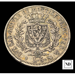 5 Liras de Carlos Felix - 1830 - 24,78g Ag