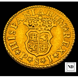 1/2 Escudo de Felipe V - 1742 - Sevilla - 1,74g Au