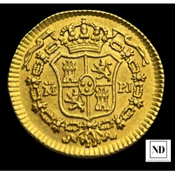 1/2 Escudo de Carlos III - 1775 - Madrid - 1,78g Au